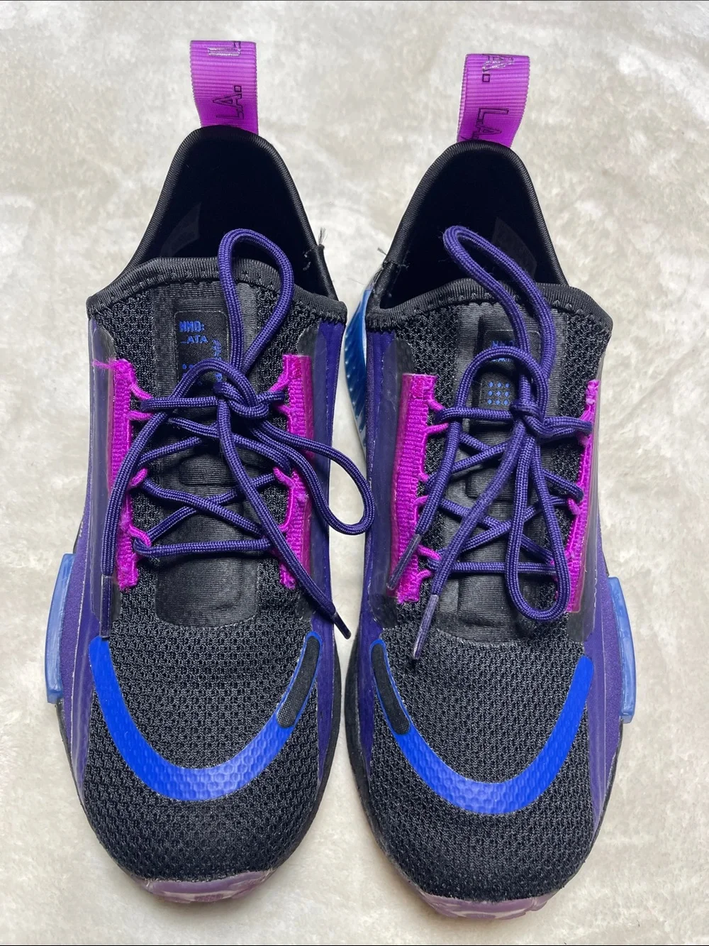 adidas NMD R1 Spectoo Women's Purple, Blue and Pink Athletic Sneakers size 6